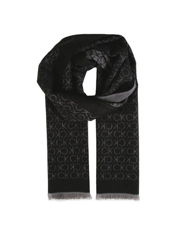 Calvin Klein Calvin Klein Ruta Monogram Woven Scarf 35x180 Črna