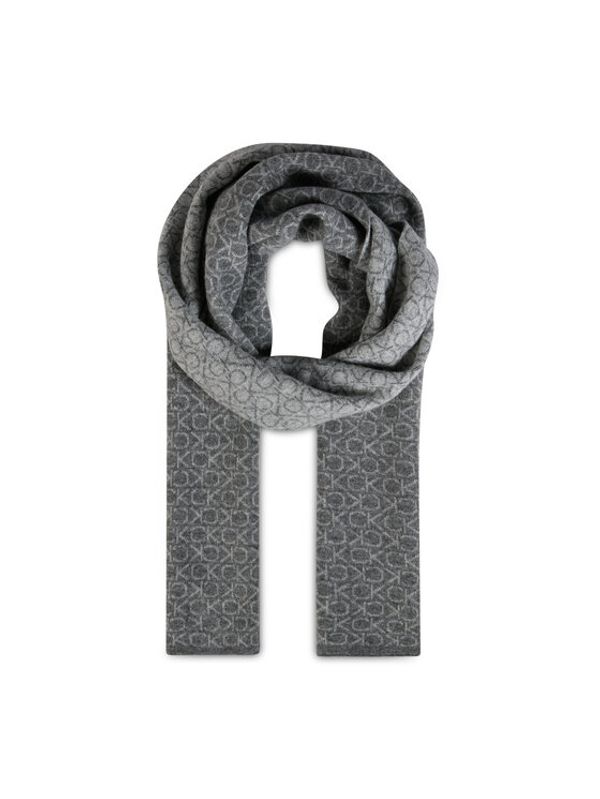 Calvin Klein Calvin Klein Šal Ck Monogram Wool Scarf 30x180 K50K509703 Siva