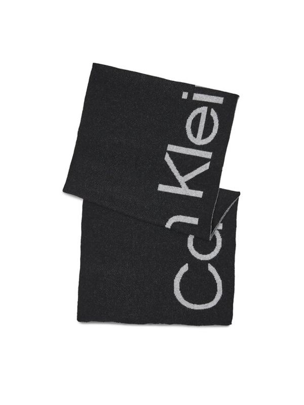 Calvin Klein Calvin Klein Šal Logo Reverso Tonal Scarf 40X180 K60K611117 Črna