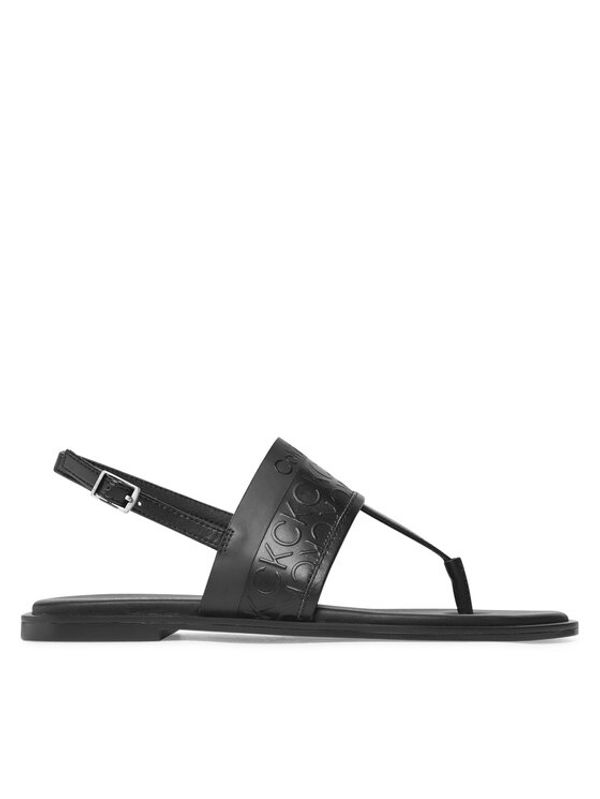 Calvin Klein Calvin Klein Sandali Almond Tp Sandal-Hf Mono HW0HW01536 Črna