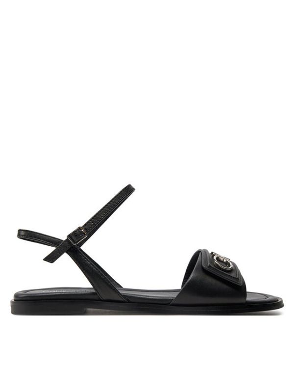 Calvin Klein Calvin Klein Sandali Flat Sandal Relock Lth HW0HW01942 Črna