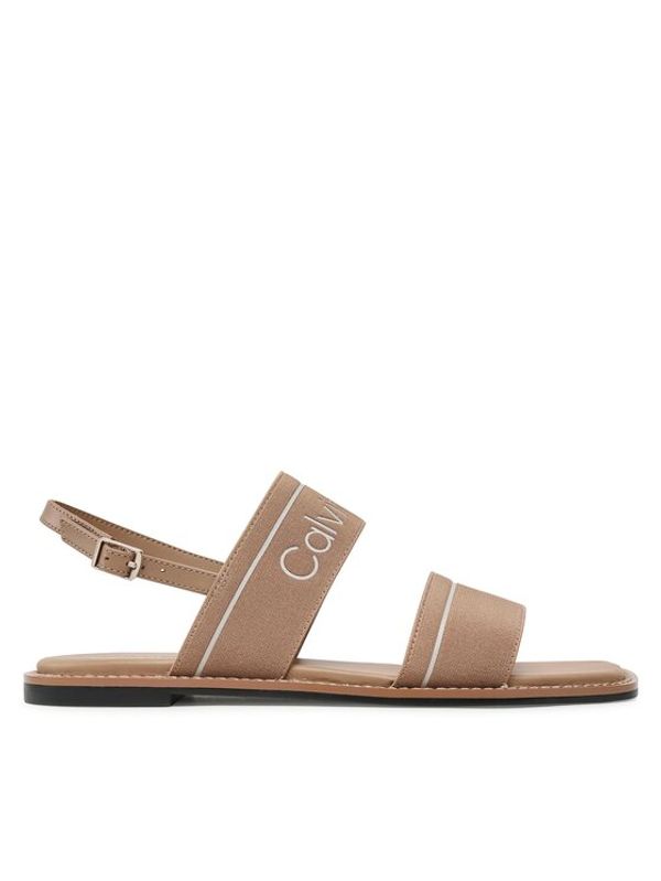 Calvin Klein Calvin Klein Sandali Squared Flat Sandal He HW0HW01496 Rjava