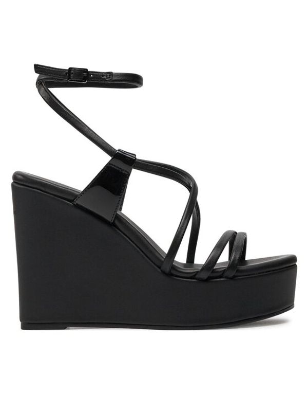 Calvin Klein Calvin Klein Sandali Wedge Sandal 70 Lth HW0HW01952 Črna