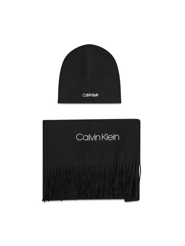 Calvin Klein Calvin Klein Set šal + kapa Basic Wool Beanie+Scarf K50K507552 Črna