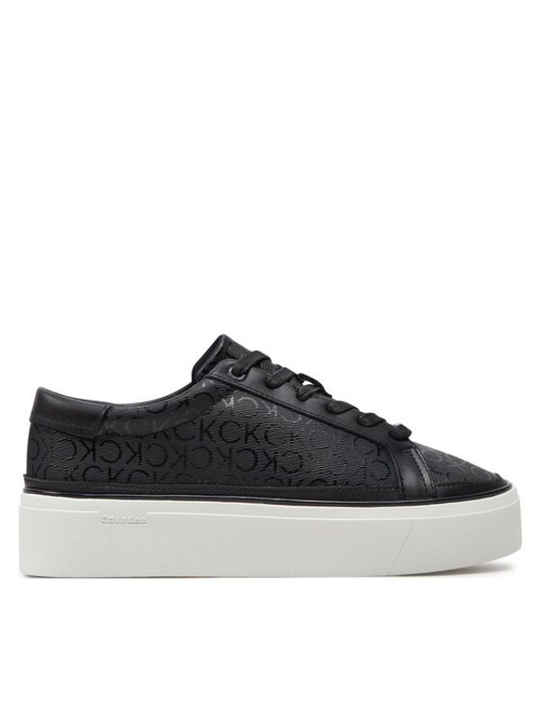 Calvin Klein Calvin Klein Superge Flatform Cup Lace Up Epi Mono HW0HW01911 Črna