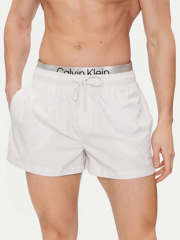 Calvin Klein Swimwear Calvin Klein Swimwear Kopalne hlače KM0KM00947 Bela Regular Fit