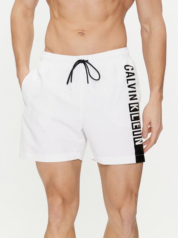 Calvin Klein Swimwear Calvin Klein Swimwear Kopalne hlače KM0KM00991 Bela Regular Fit