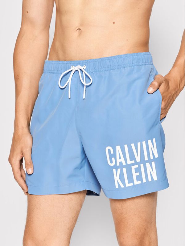 Calvin Klein Swimwear Calvin Klein Swimwear Kopalne hlače Medium Drawstring KM0KM00701 Svetlo modra Regular Fit