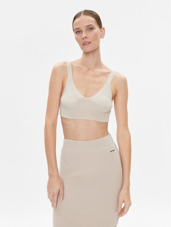 Calvin Klein Calvin Klein Top K20K206015 Bež Slim Fit