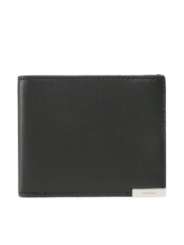 Calvin Klein Calvin Klein Velika moška denarnica Modern Plaque Bifold 5cc W/Coin K50K509976 Črna