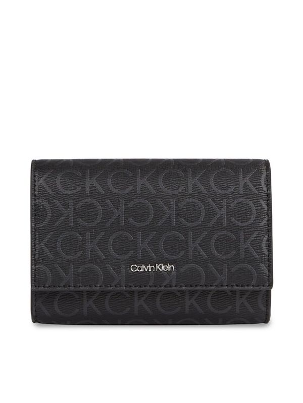 Calvin Klein Calvin Klein Velika ženska denarnica Ck Must Bifold/Cardhldr_Epi Mono K60K611775 Črna