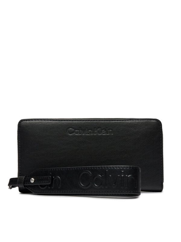 Calvin Klein Calvin Klein Velika ženska denarnica Gracie Wallet W/Strap Lg K60K611388 Črna
