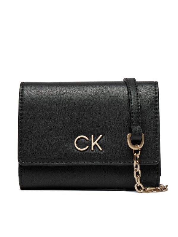 Calvin Klein Calvin Klein Velika ženska denarnica Re-Lock Trifold Md W/Chain K60K611458 Črna