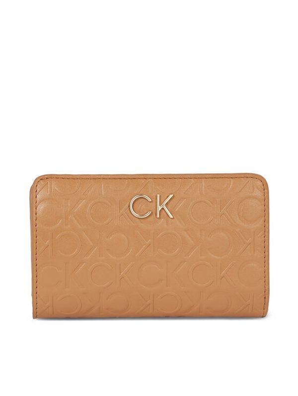Calvin Klein Calvin Klein Ženska denarnica Re-Lock Bifold Fr Wallet Emb K60K611318 Rjava
