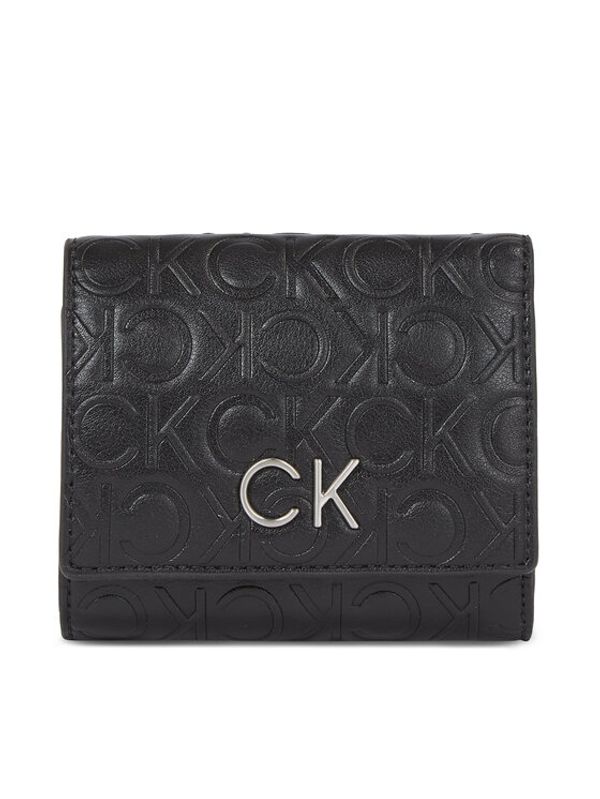 Calvin Klein Calvin Klein Ženska denarnica Re-Lock Trifold Xs Emb K60K611321 Črna