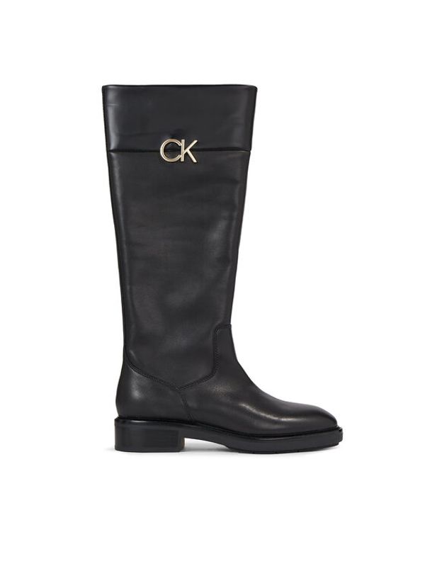 Calvin Klein Calvin Klein Zimski škornji Rubber Sole Knee Boot W/Hw HW0HW01689 Črna