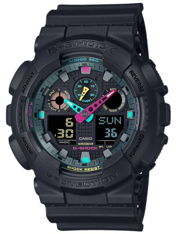 Casio Casio Ročna ura CASIO G-Shock Multi Fluorescent GA-100MF -1AER Pisana