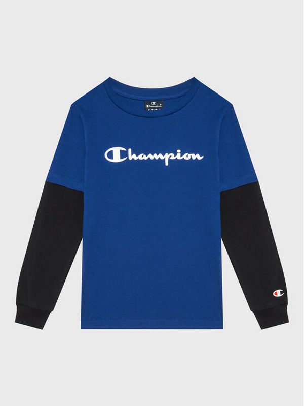 Champion Champion Bluza Script Logo 305367 Mornarsko modra Regular Fit