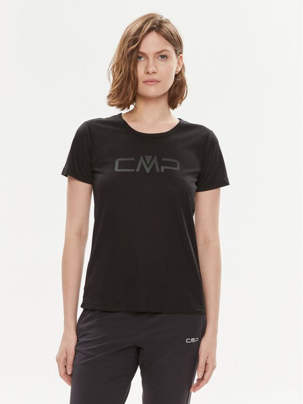 CMP CMP Športna majica 39T5676P Črna Regular Fit