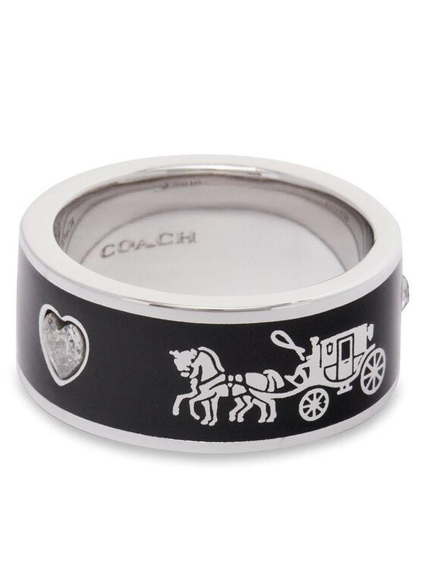 Coach Coach Prstan Enamel Horse & Carriage Band Ring 37479034RHO003 Srebrna