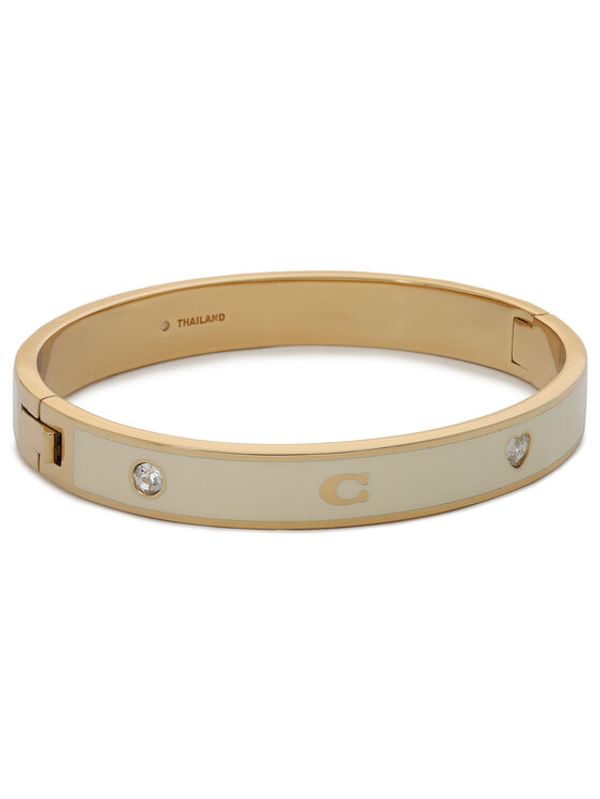 Coach Coach Zapestnica Enamel Horse & Carriage Hinged Bangle Bracelet 37479035GLD100 Zlata