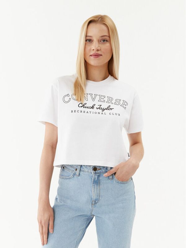 Converse Converse Majica Retro Chuck Cropped Tee 10025897-A01 Bela Regular Fit