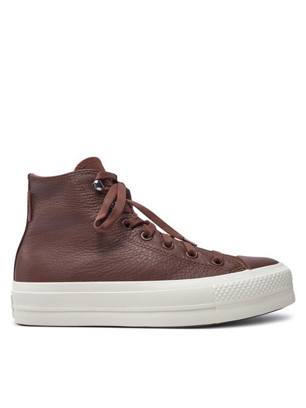 Converse Converse Modne superge Chuck Taylor All Star Lift Platform Water Repellent Leather A10362C Rjava