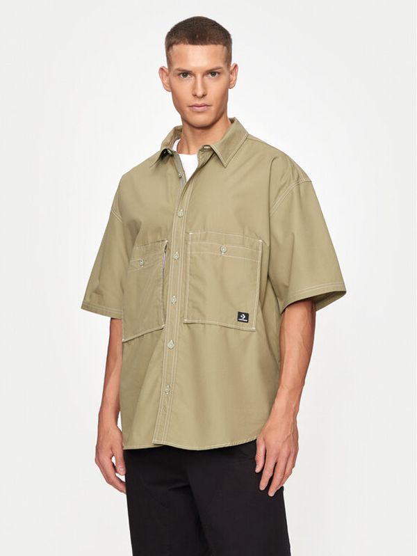 Converse Converse Srajca M Wordmark Utility Shirt 10026433-A02 Khaki Regular Fit