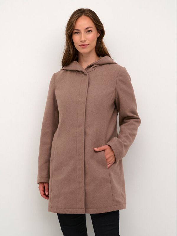 Cream Cream Volneni plašč Crysta 10611658 Rjava Straight Fit