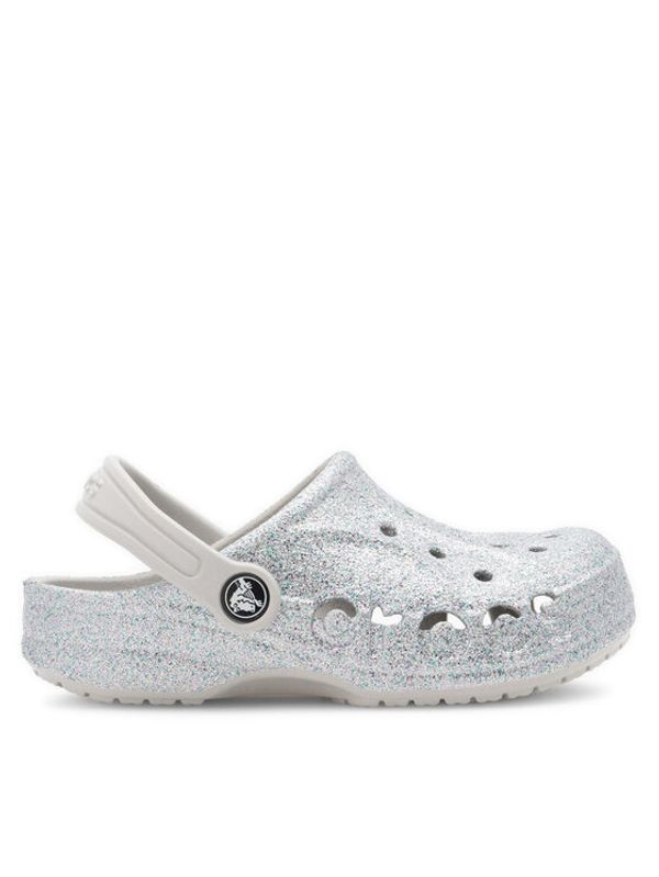 Crocs Crocs Natikači BAYA GLITTER CLOG K 207015-040 Srebrna