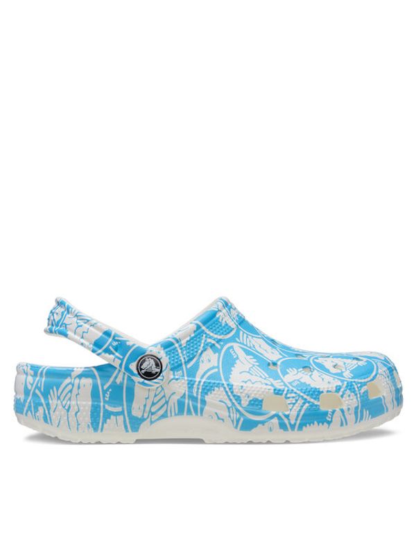 Crocs Crocs Natikači Classic Duke Print Clog 210003 Modra