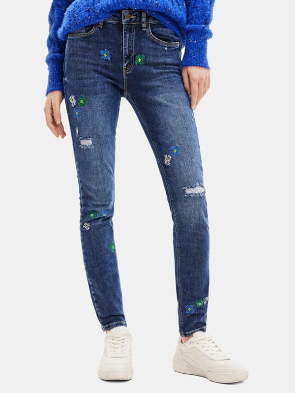 Desigual Desigual Jeans hlače 23WWDD17 Modra Slim Fit