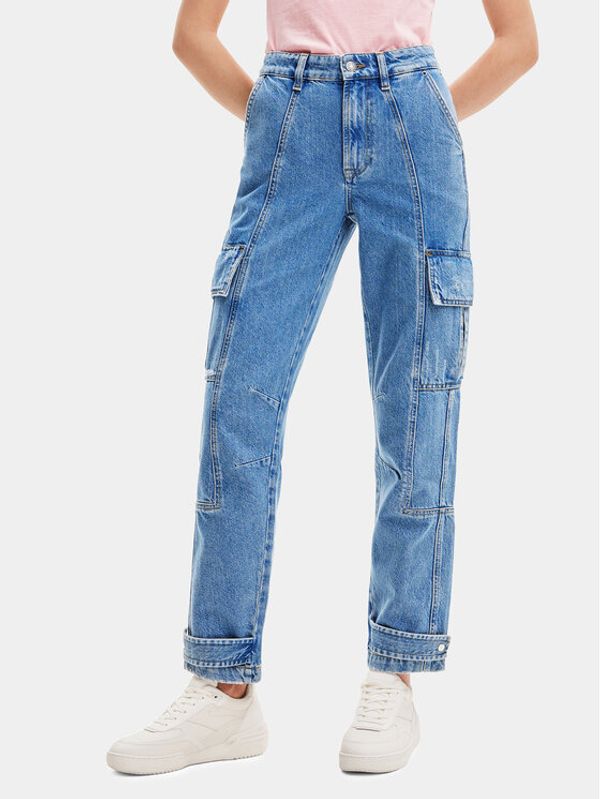 Desigual Desigual Jeans hlače 23WWDD40 Modra Cargo Fit
