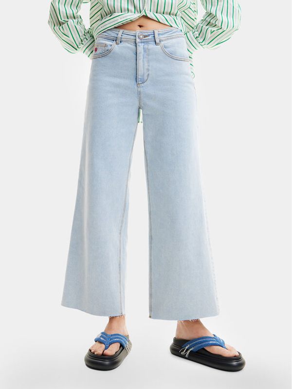 Desigual Desigual Jeans hlače Denver 24SWDD12 Modra Cropped Fit