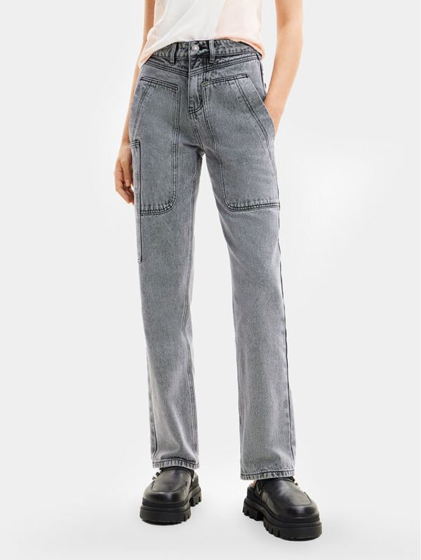 Desigual Desigual Jeans hlače Mackenzie 24SWDD56 Siva Straight Fit
