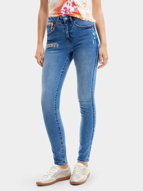 Desigual Desigual Jeans hlače Maryland 24SWDD31 Modra Slim Fit