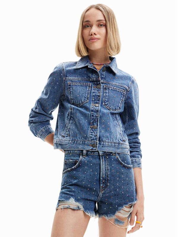Desigual Desigual Jeans jakna Benita 23SWED37 Modra Regular Fit