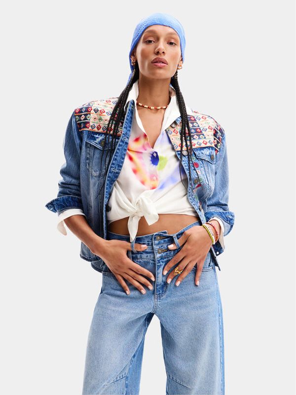 Desigual Desigual Jeans jakna Donis 24SWED13 Modra Regular Fit