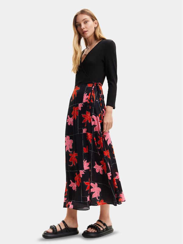 Desigual Desigual Poletna obleka Memphis 24SWVW37 Črna Regular Fit