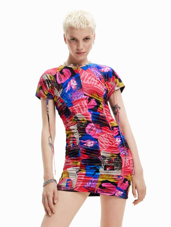 Desigual Desigual Vsakodnevna obleka Dijon 23SWVK45 Pisana Slim Fit