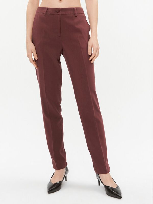 DKNY DKNY Hlače iz tkanine UG3PX312 Bordo rdeča Regular Fit