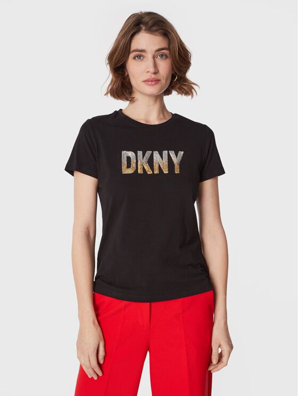 DKNY DKNY Majica P2MH7OMQ Črna Regular Fit