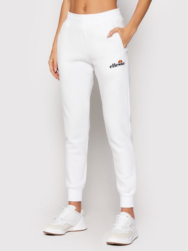 Ellesse Ellesse Spodnji del trenirke Hallouli SGK13652 Bela Slim Fit