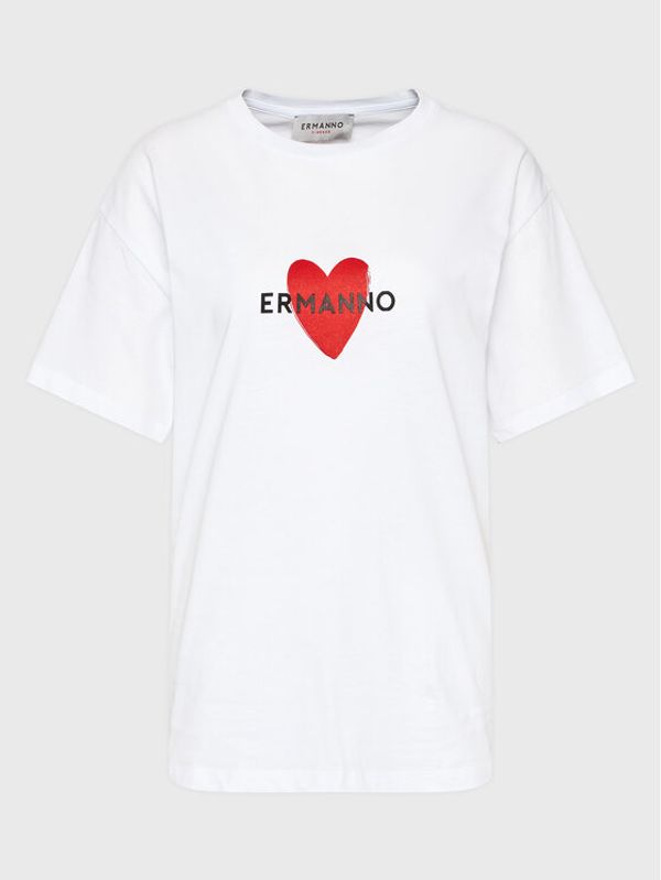 Ermanno Firenze Ermanno Firenze Majica D42EL023EK4 Bela Regular Fit