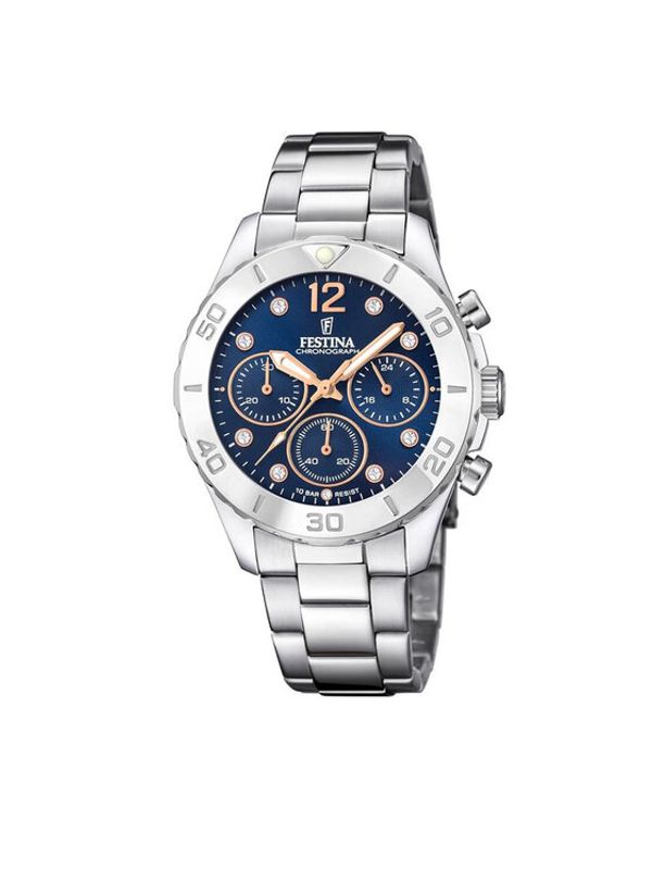 Festina Festina Ročna ura Boyfriend Chronograph F20603/3 Srebrna