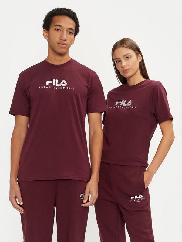 Fila Fila Majica Unisex Bedburg FAU0147 Bordo rdeča Regular Fit