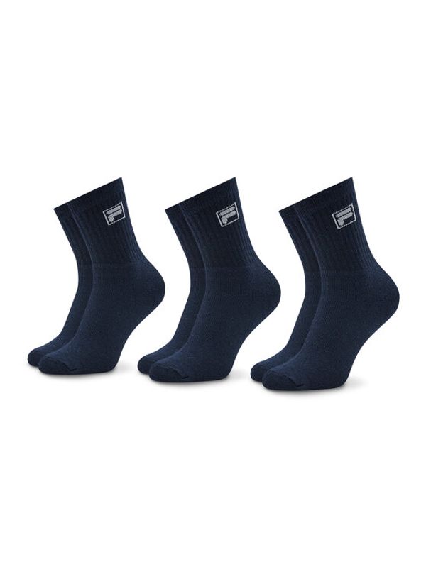 Fila Fila Set 3 parov unisex visokih nogavic F9000 Mornarsko modra
