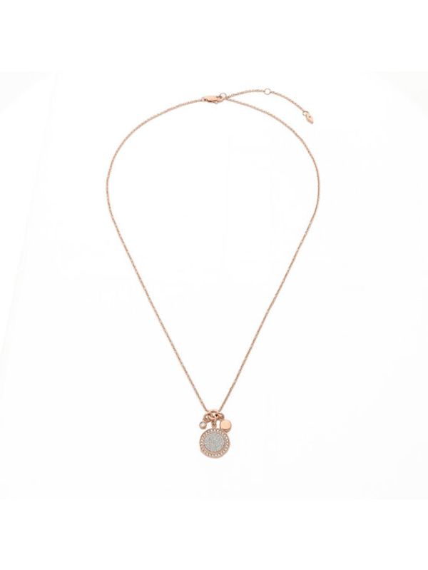 Fossil Fossil Ogrlica JF03265791 Pozlačeno z rožnatim zlatom