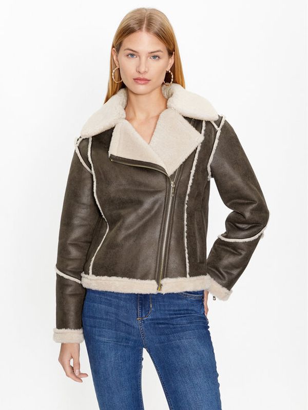 Fracomina Fracomina Ovčje usnje FS23WC1001O44601 Rjava Regular Fit