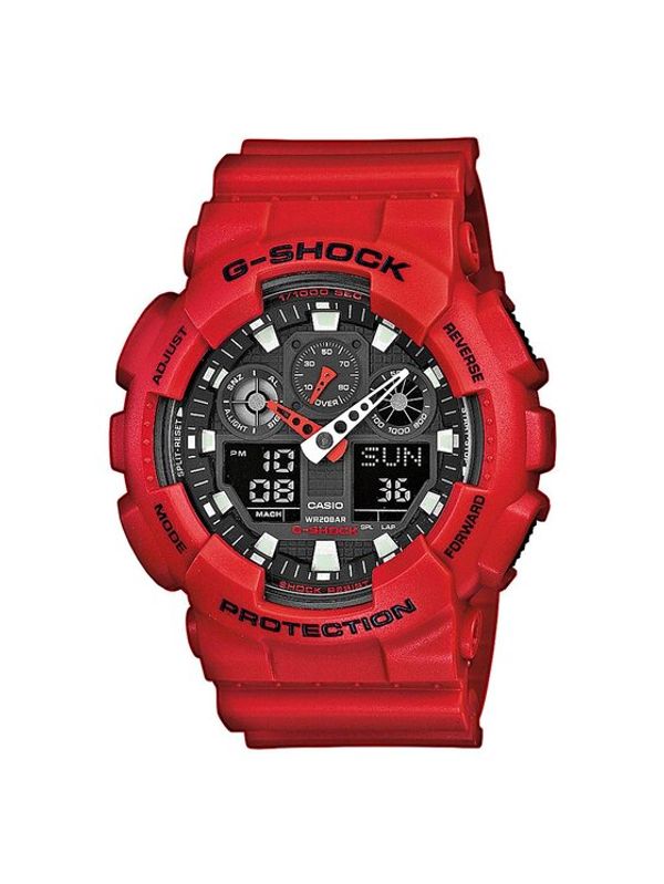 G-Shock G-Shock Ročna ura GA-100B-4AER Rdeča